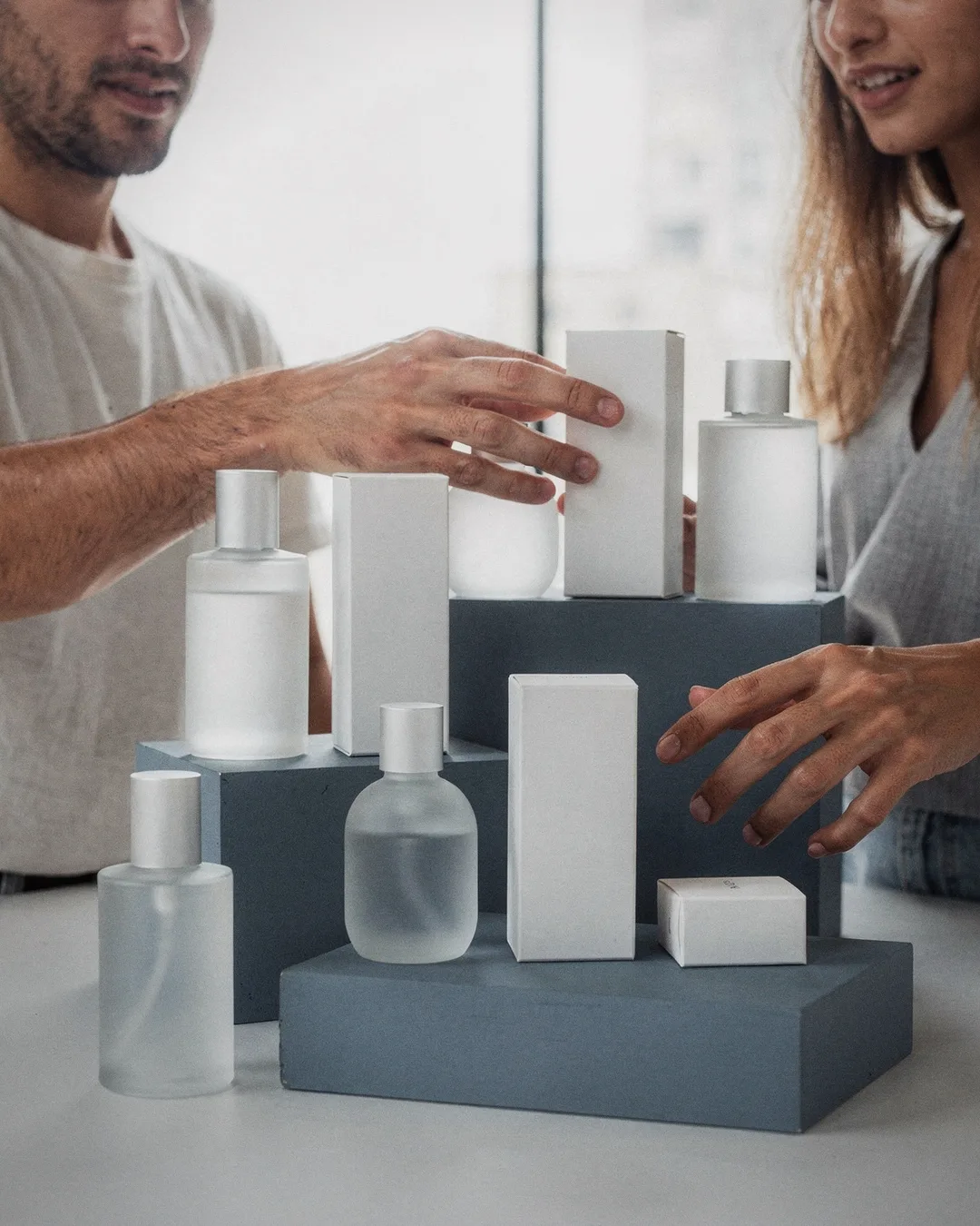 Embalagens de uma marca de cosméticos